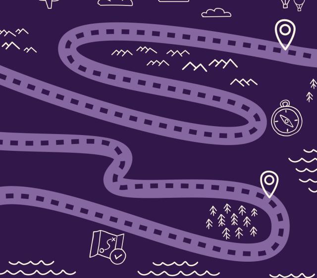 Dotted lines showing a journey