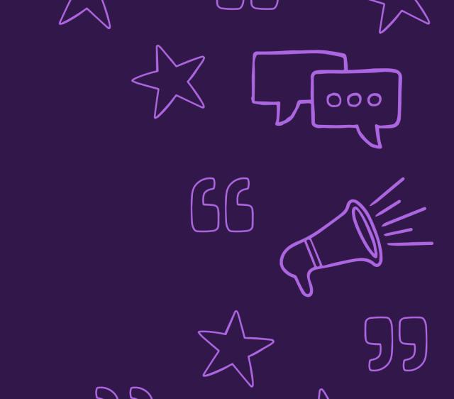 Icons indicating testimonials